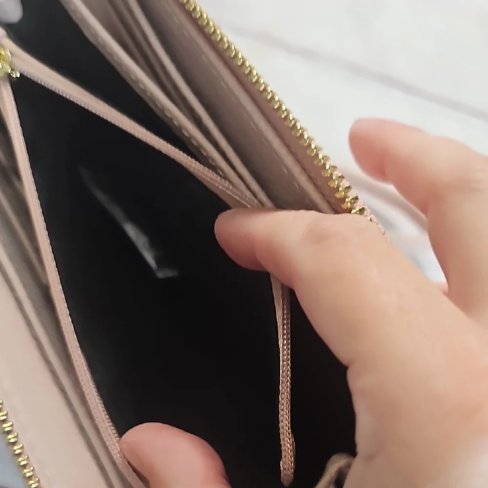 Steve Madden Dusty Pink Wallet Wristlet Textured Leather - Picture 14 of 15